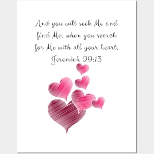 Jeremiah 29:11-13 Scripture - And You Will Seek Me And You Will Find Me - Bible Verse Posters and Art